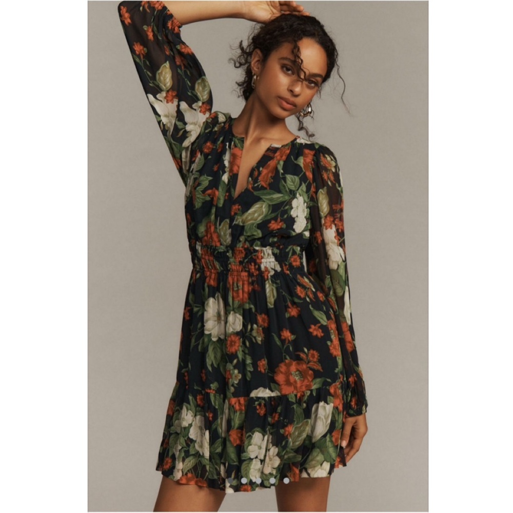 Anthropologie Long Sleeve Somerset Mini Dress